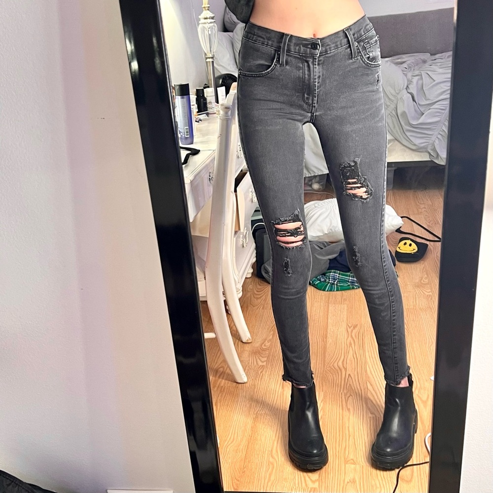 James Jeans Twiggy Black Distressed High Waisted Skinny Jeans